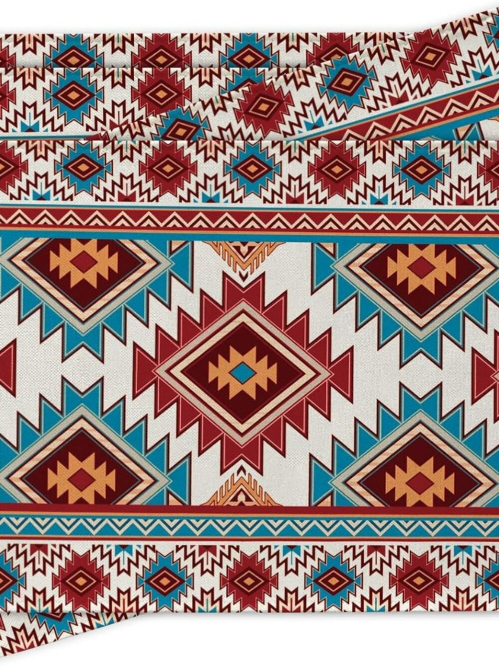 New Southwest Native American Aztec Placemats Set of 4 Boho Western Table Decor